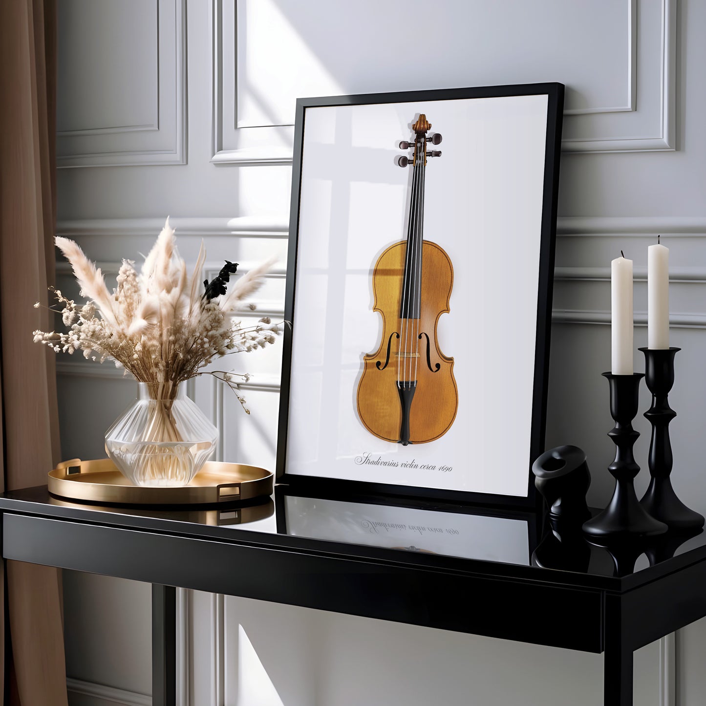 Stradivarius violin - Luxury Instrument illustration, Musical wall art/decor