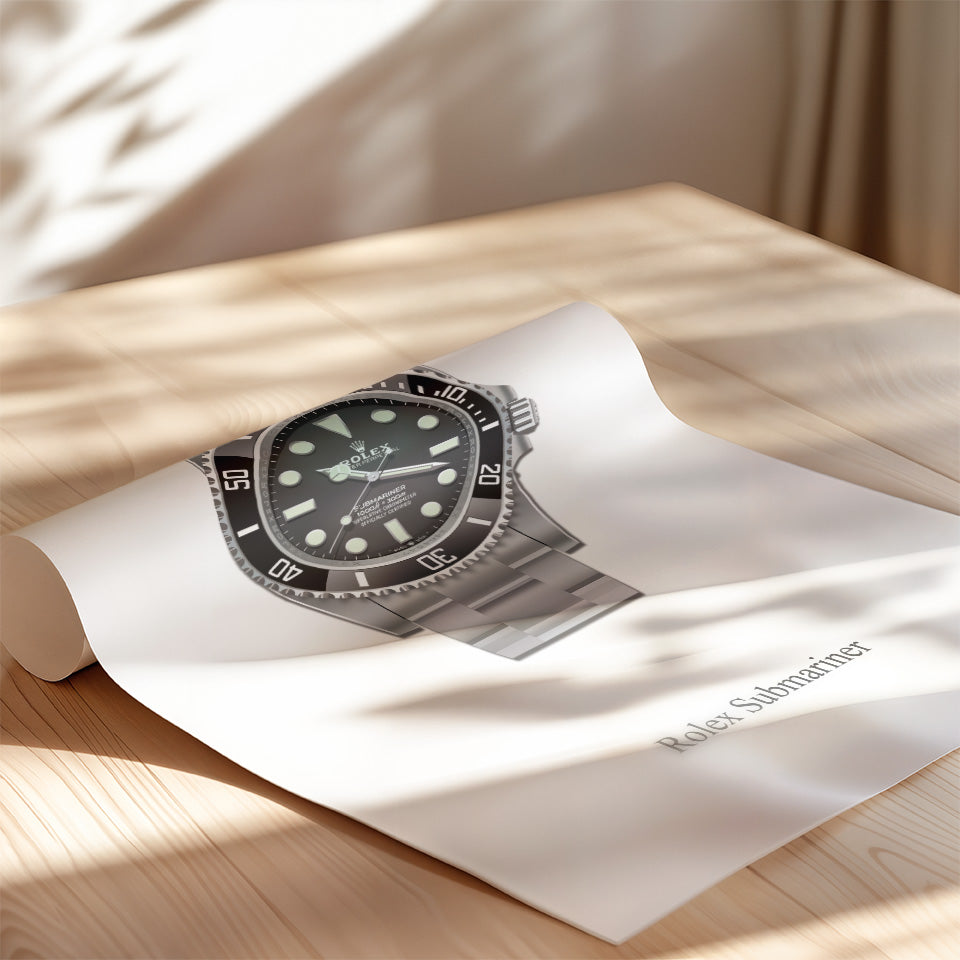 Rolex® Submariner - luxury watch illustration, luxury watch Wall art/decor