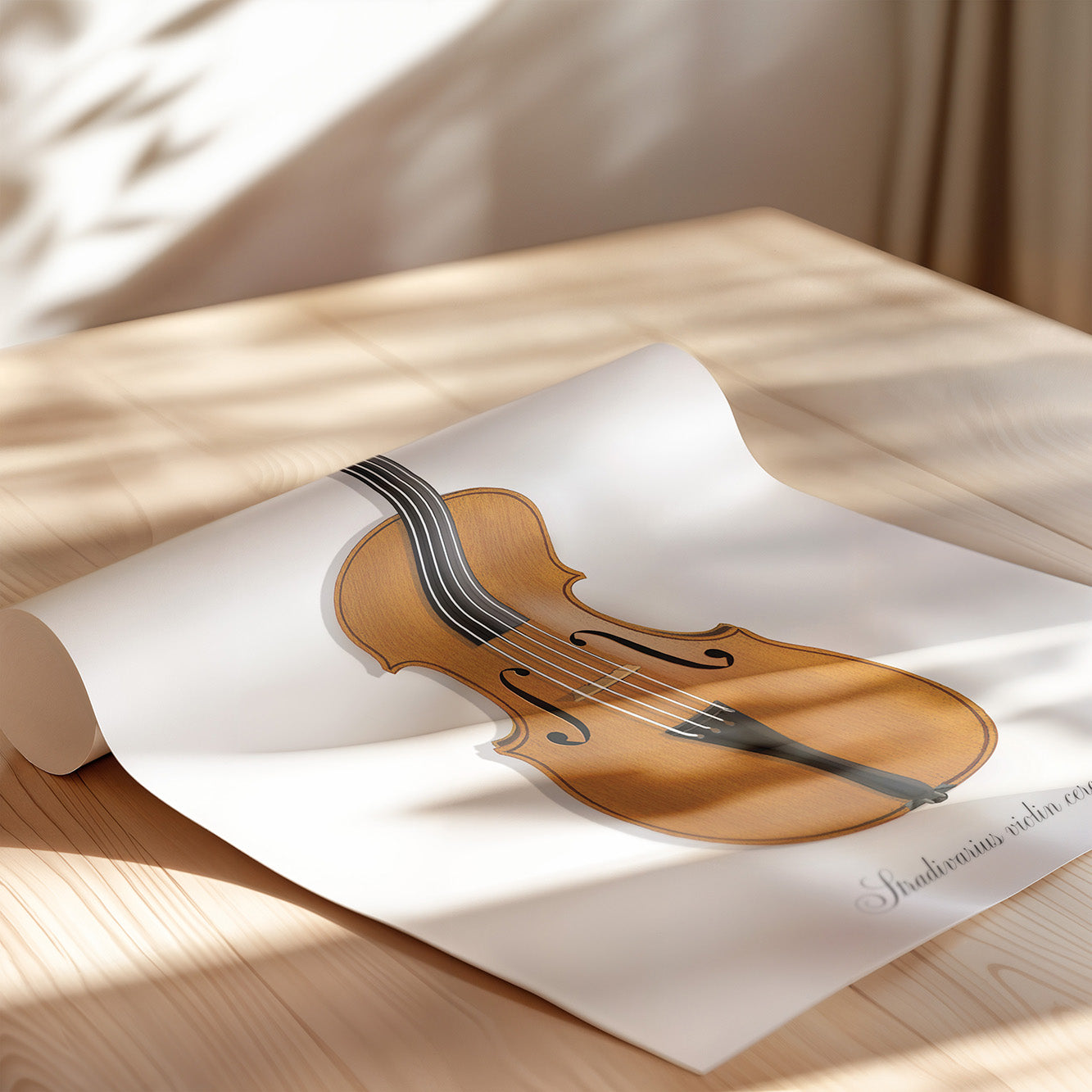 Stradivarius violin - Luxury Instrument illustration, Musical wall art/decor