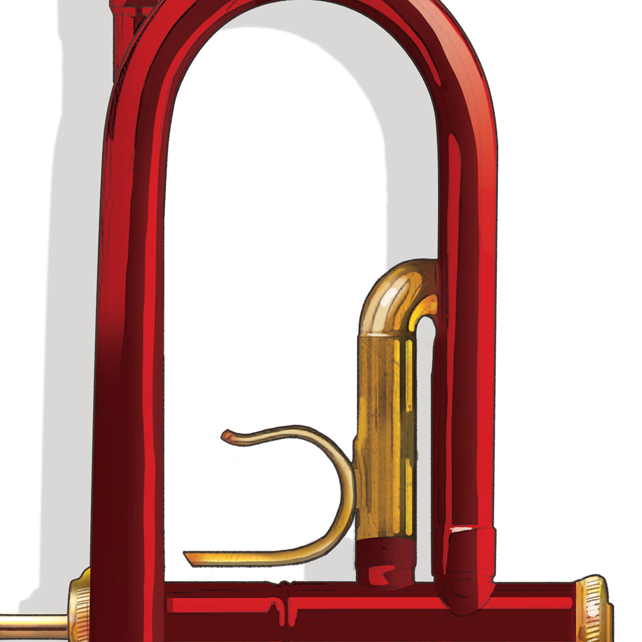 Miles Davis red trumpet - Luxury Instrument illustration, Musical wall art/decor