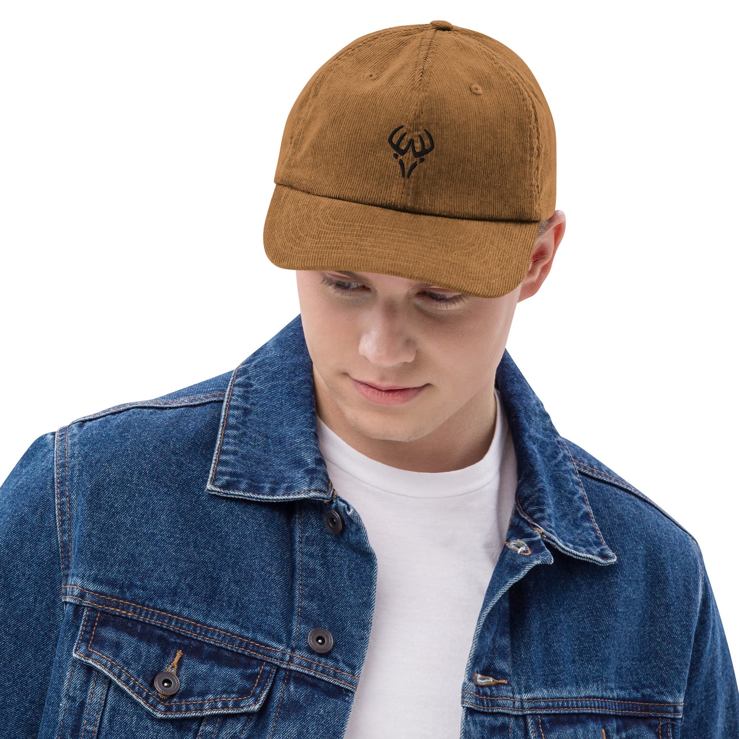 Trophyroomy embroidered plush corduroy cap