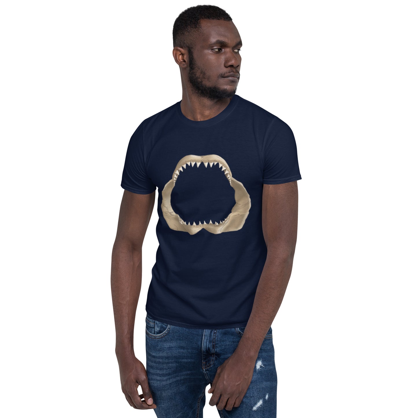 Great White Shark Jaws Short-Sleeve Unisex T-Shirt, by Trophyroomy