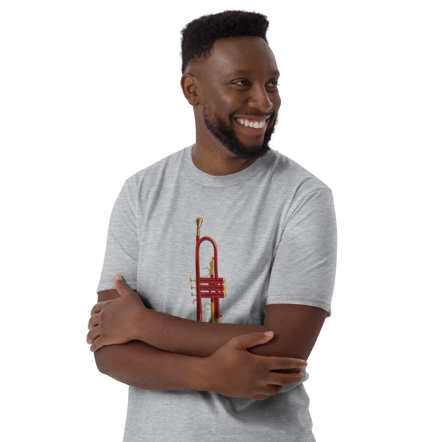 Miles Davis's Red Trumpet Short-Sleeve Unisex T-Shirt, by Trophyroomy