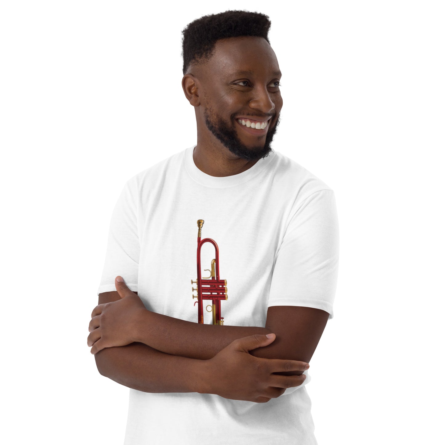 Miles Davis's Red Trumpet Short-Sleeve Unisex T-Shirt, by Trophyroomy