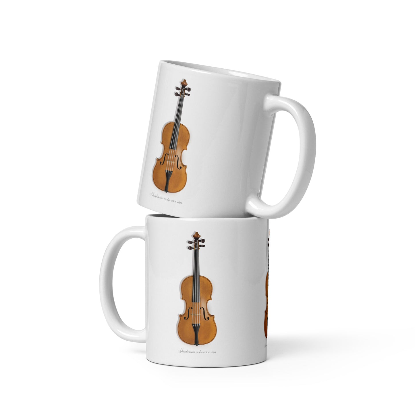 Stradivarius violin ceramic luxury mug, by Trophyroomy