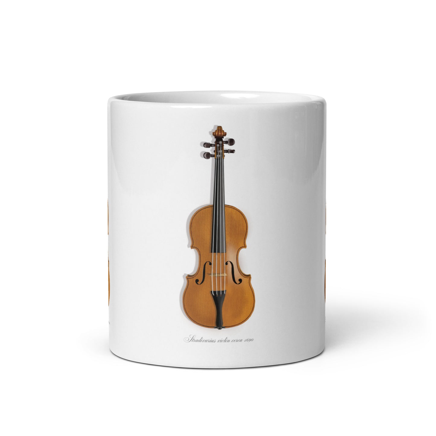 Stradivarius violin ceramic luxury mug, by Trophyroomy