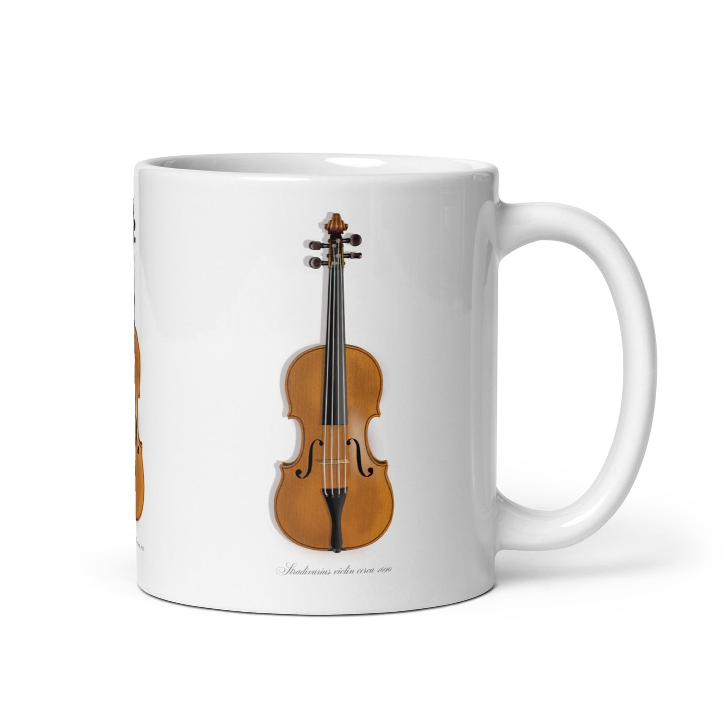 Stradivarius violin ceramic luxury mug, by Trophyroomy